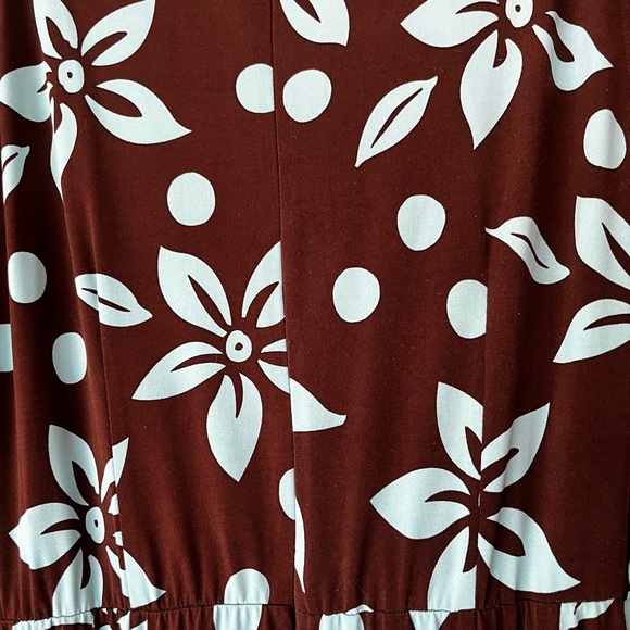 Jessica Howard size 18 A line belted dress in brown/teal floral print. - Picture 5 of 7